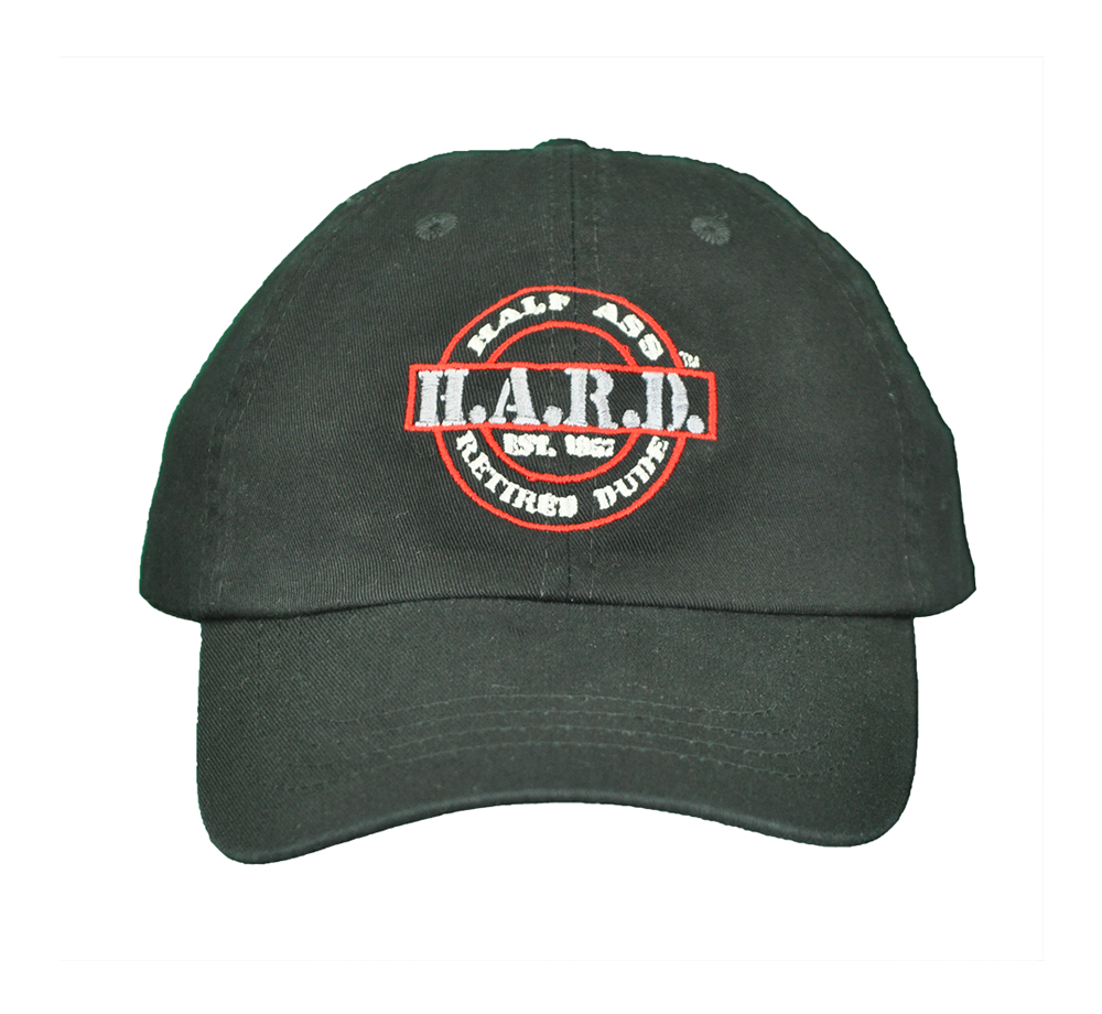 H.A.R.D. Logo Hat Black (Red) tshirt
